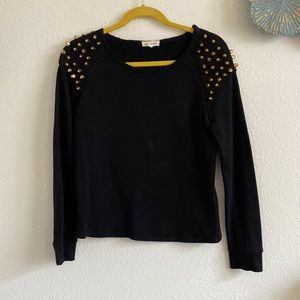 Silence + Noise sweat top gold studs on shoulder size S